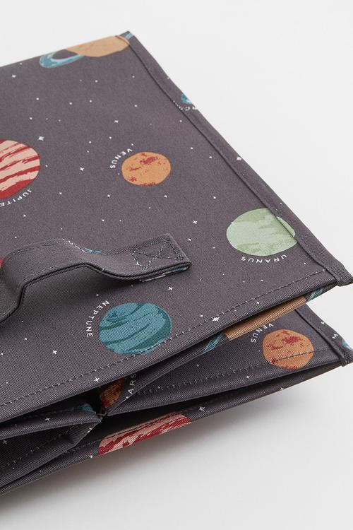 Printed storage basket - grey/multi
