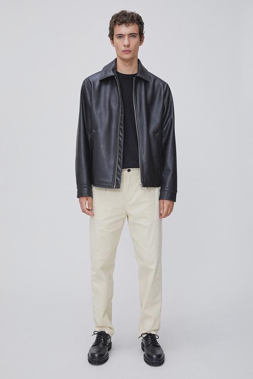 Regular fit corduroy trousers - cream