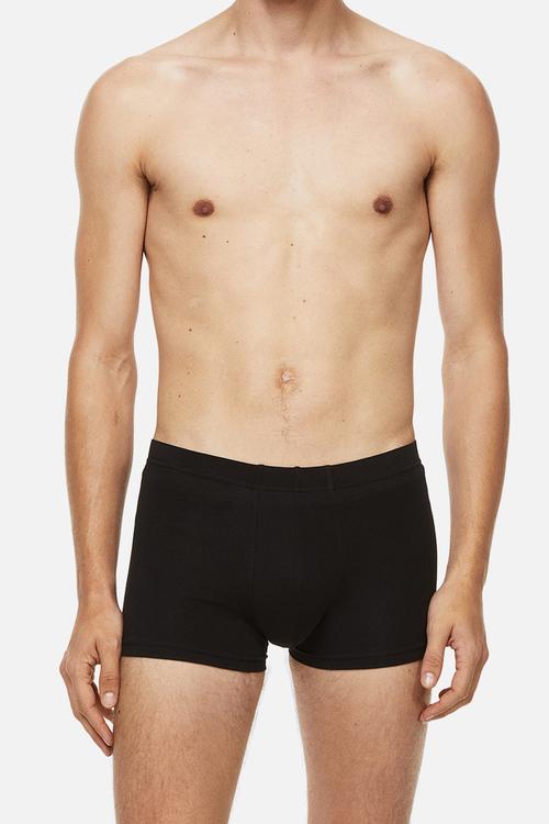 3 Pack short cotton trunks - black