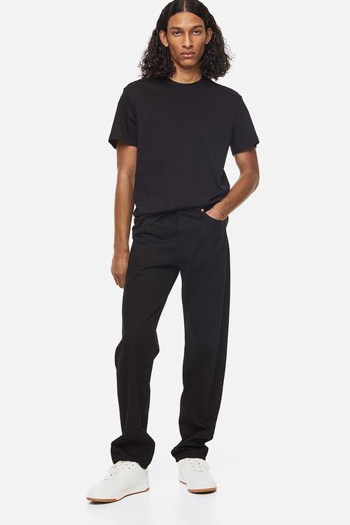 Regular fit round-neck T-shirt - black
