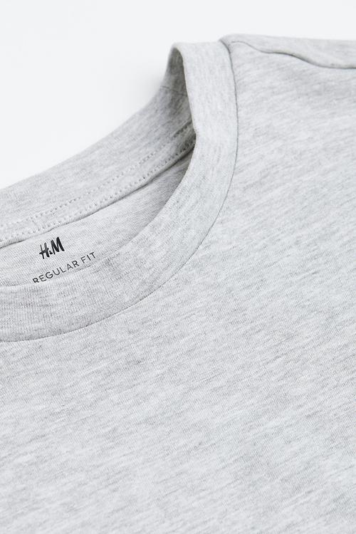 Regular fit round-neck T-shirt - grey marl 