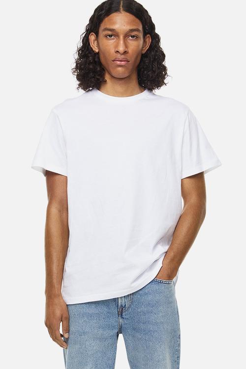 Regular fit round-neck T-shirt - white