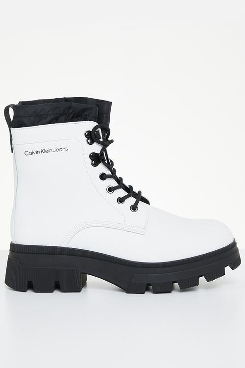 Chunky combat laceup hiking - bright white