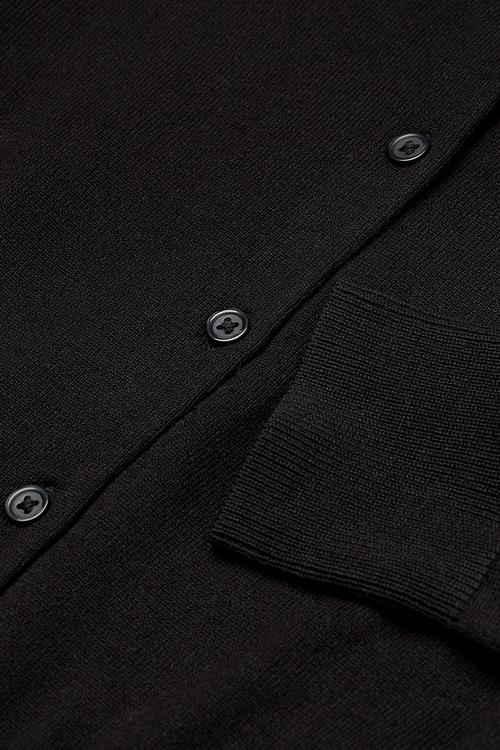 Fine-knit cardigan - black