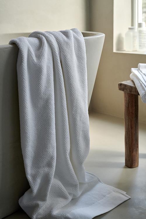 Cotton terry bath towel - white 