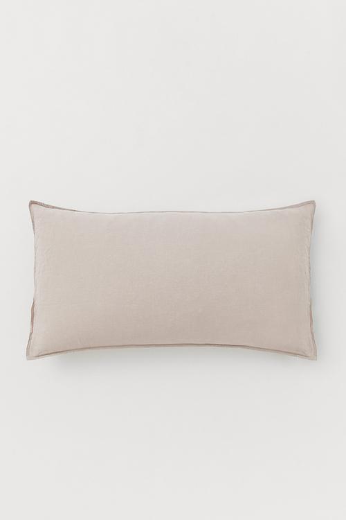 Washed linen pillowcase - beige