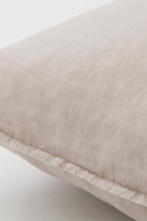 Washed linen pillowcase - beige