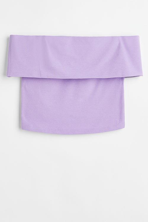 Off-the-shoulder top - light purple