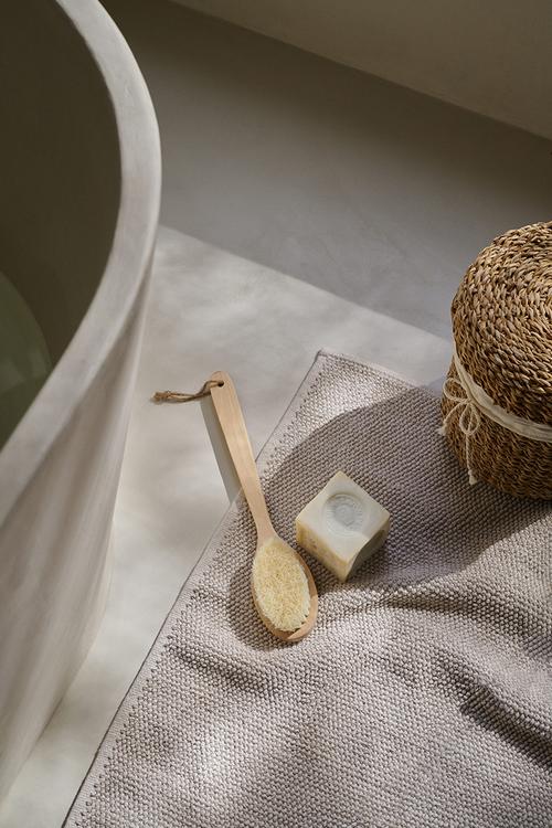 Cotton bath mat - light beige
