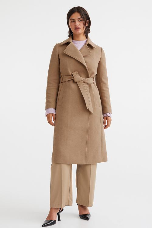 Tie-belt coat - beige