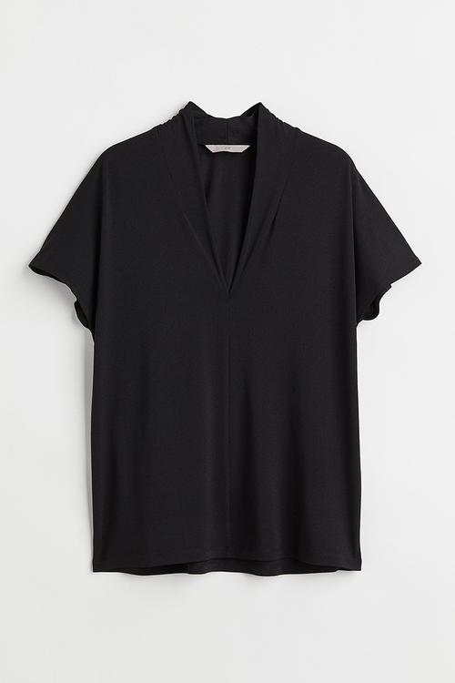 V-neck top - black