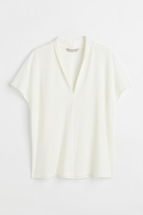 V-neck top - white