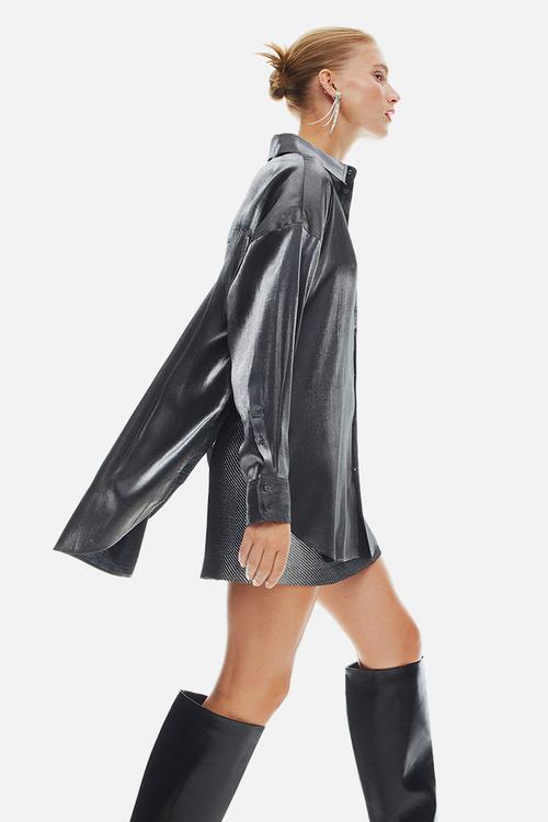 Oversized blouse - silver