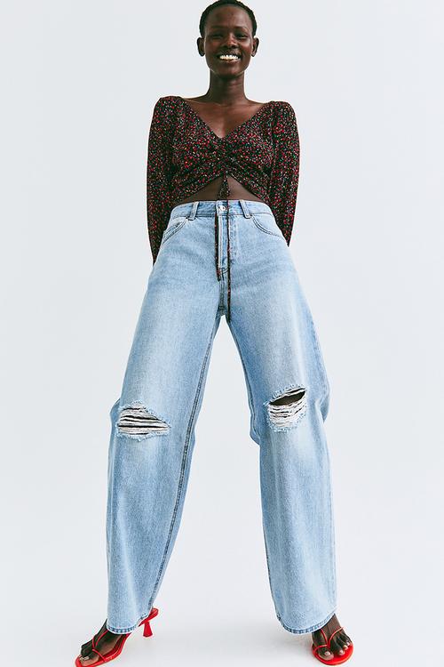 Wide low jeans - denim blue