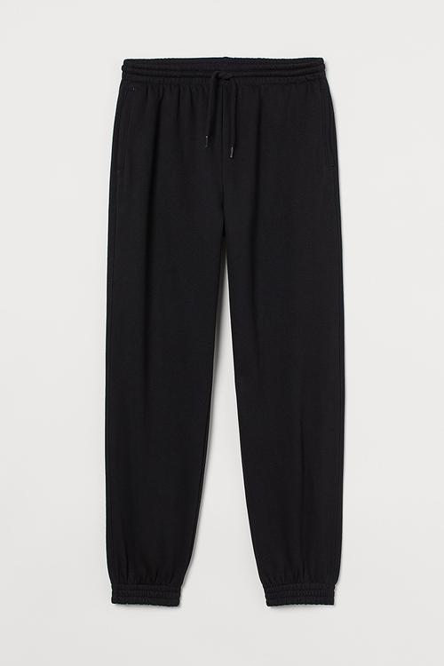 High-waisted joggers - black
