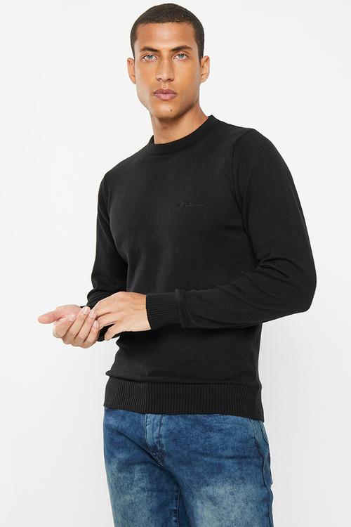 Crew neck knit - black