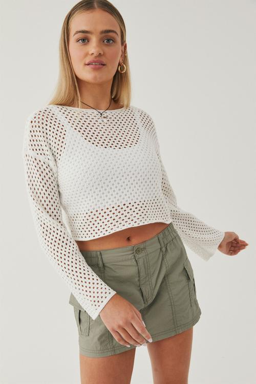 coco crochet top - winter white