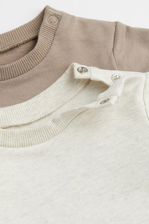 2 Pack cotton sweatshirts - mole & natural white marl