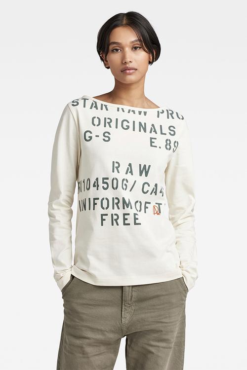 Stencil Graphic Top Wmn - Papyrus