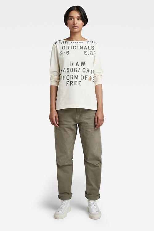 Stencil Graphic Top Wmn - Papyrus