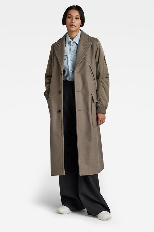 Wool long coat - turf