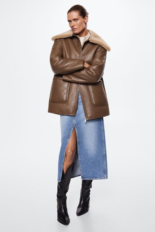 Coat mandarin - medium brown