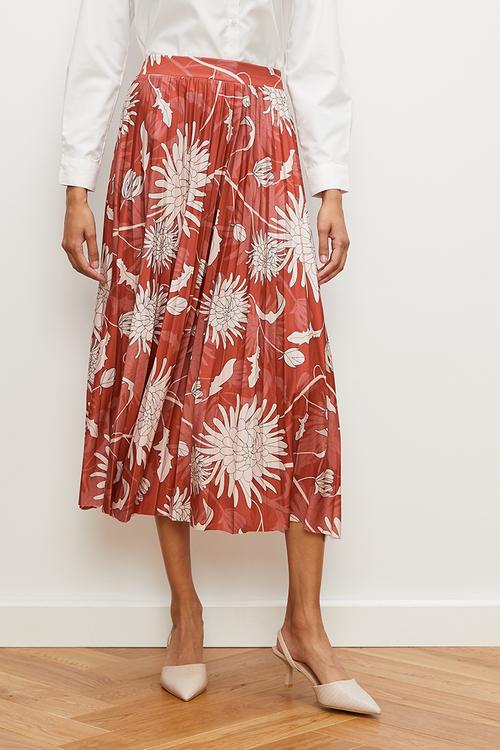 Modaxi pleated skirt - orange floral
