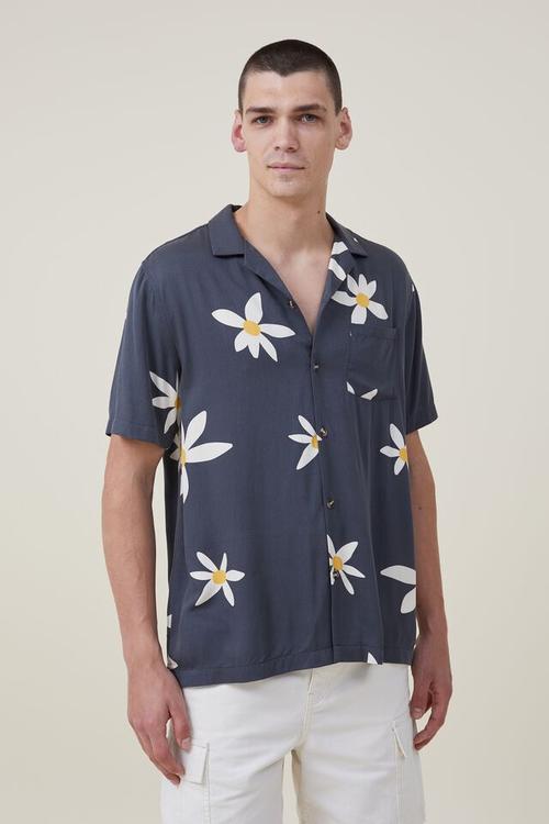 Riviera short sleeve shirt - black space floral 