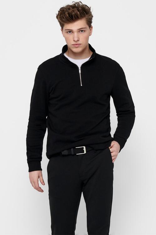Onsceres half zip sweat - black