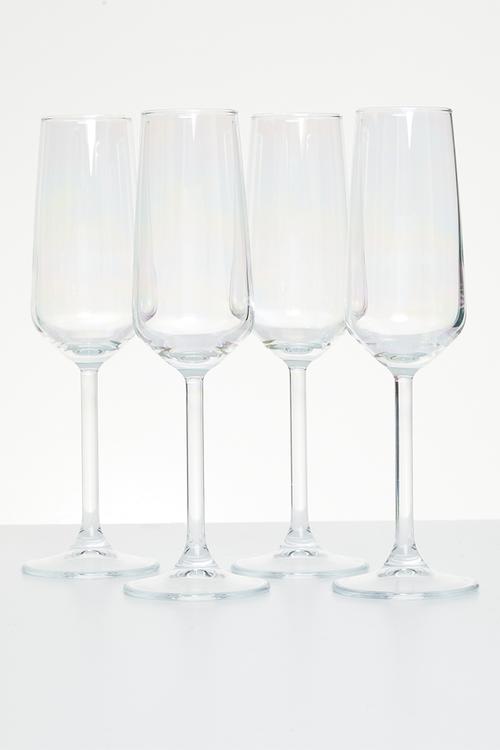 Lucern champagne glass set of 4 - clear