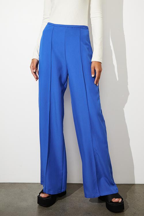 Draped wide leg - blue