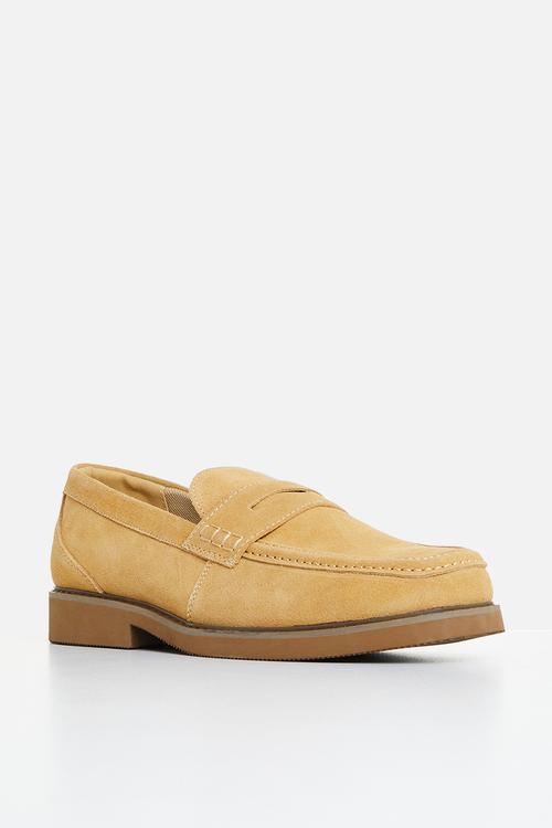J franklin genuine suede loafer - shortbread