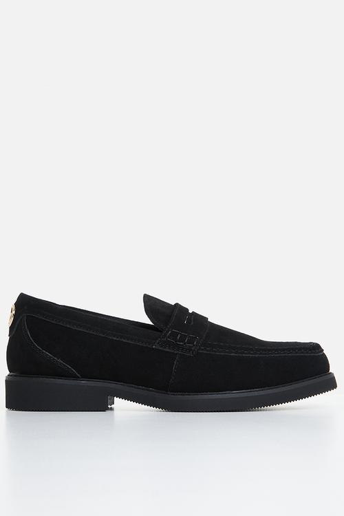 J franklin genuine suede loafer - black