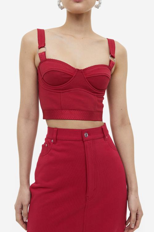 H&M Studio: Bustier top - dark red