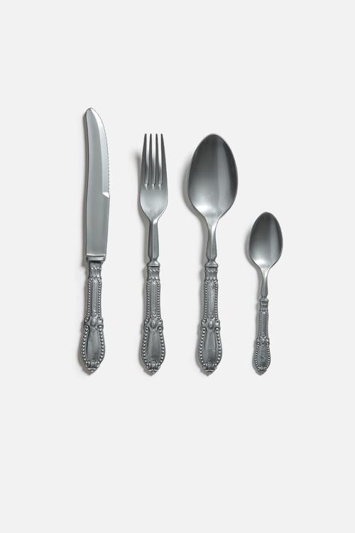 Silver Antique Plastique Cutlery