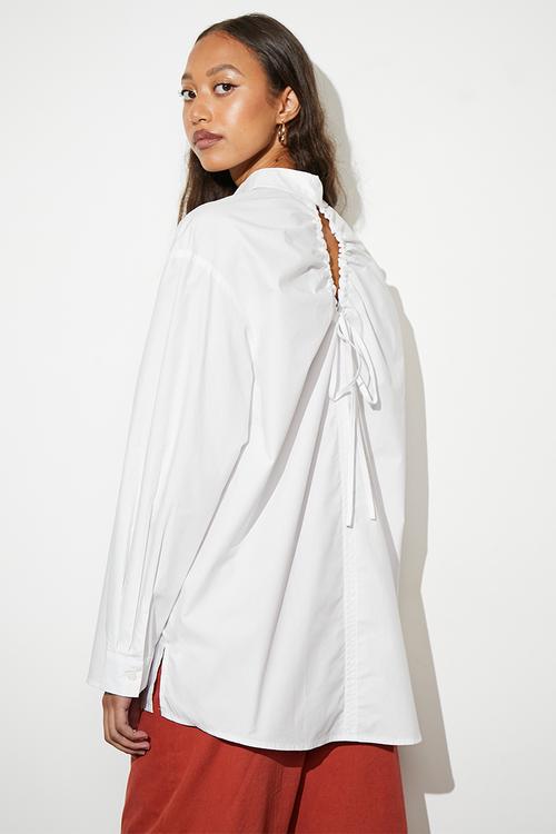 Cut out detail shirt - white
