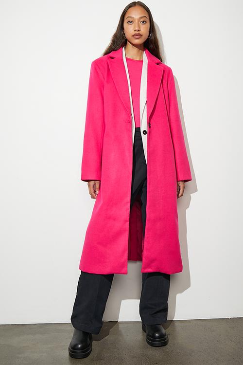 Single breasted blazer coat - bright pink