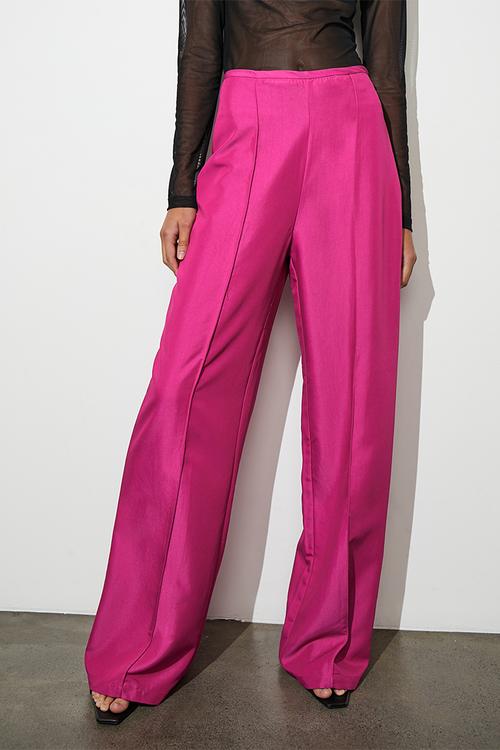 Draped wide leg - cerise