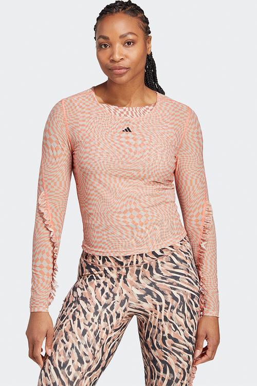 Yoga st aop long sleeve - clay strata