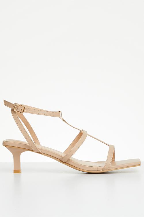 Aubrey anklestrap heel - natural