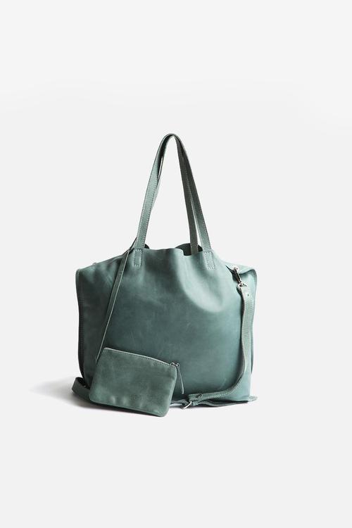 Lacy floppy leather tote