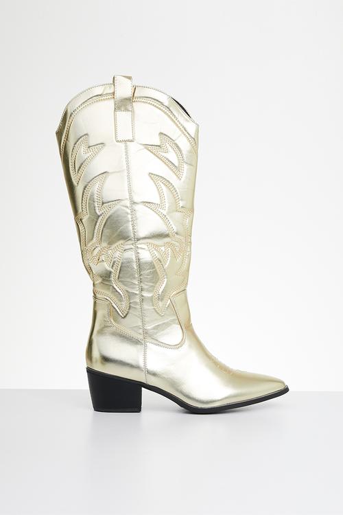Zora cowboy boot - gold