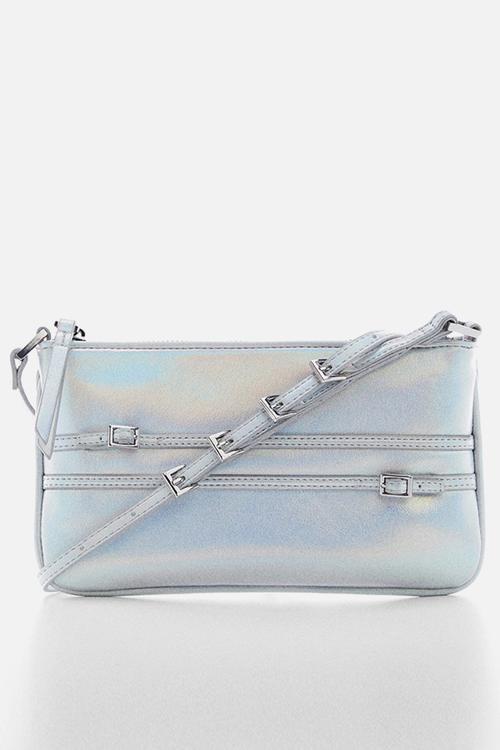 Metallic buckles bag - silver