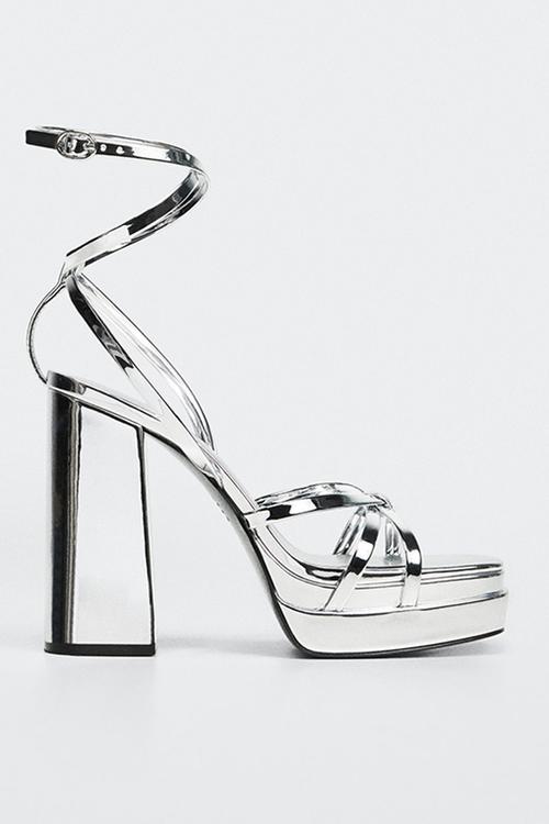 Vega platform heel - silver