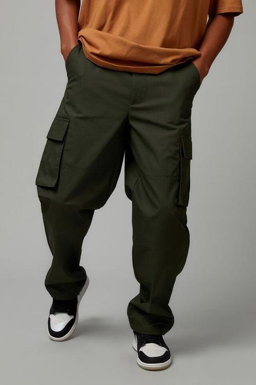 Baggy rip stop cargo pant - dusty khaki