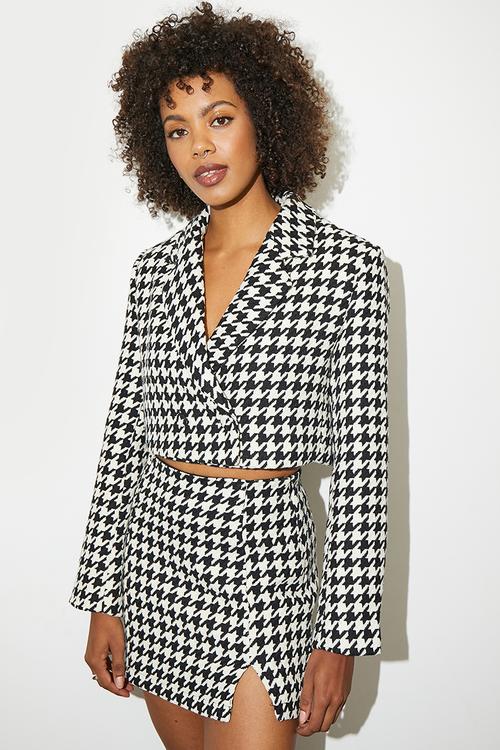 Meet & greet blazer - houndstooth