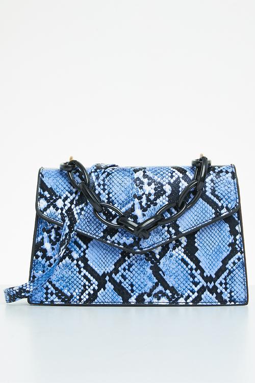 Kinsley clutch bag - blue & black