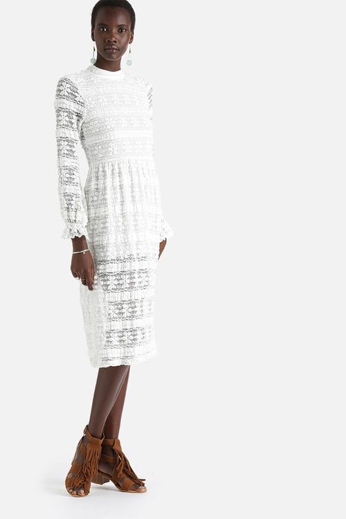 Floral Lou Victorian Mid Lace Dress