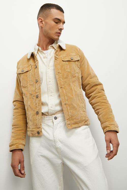 Tibet lined corduroy trucker - tan