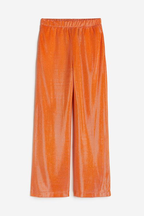 Pull-on jersey trousers - orange/glittery